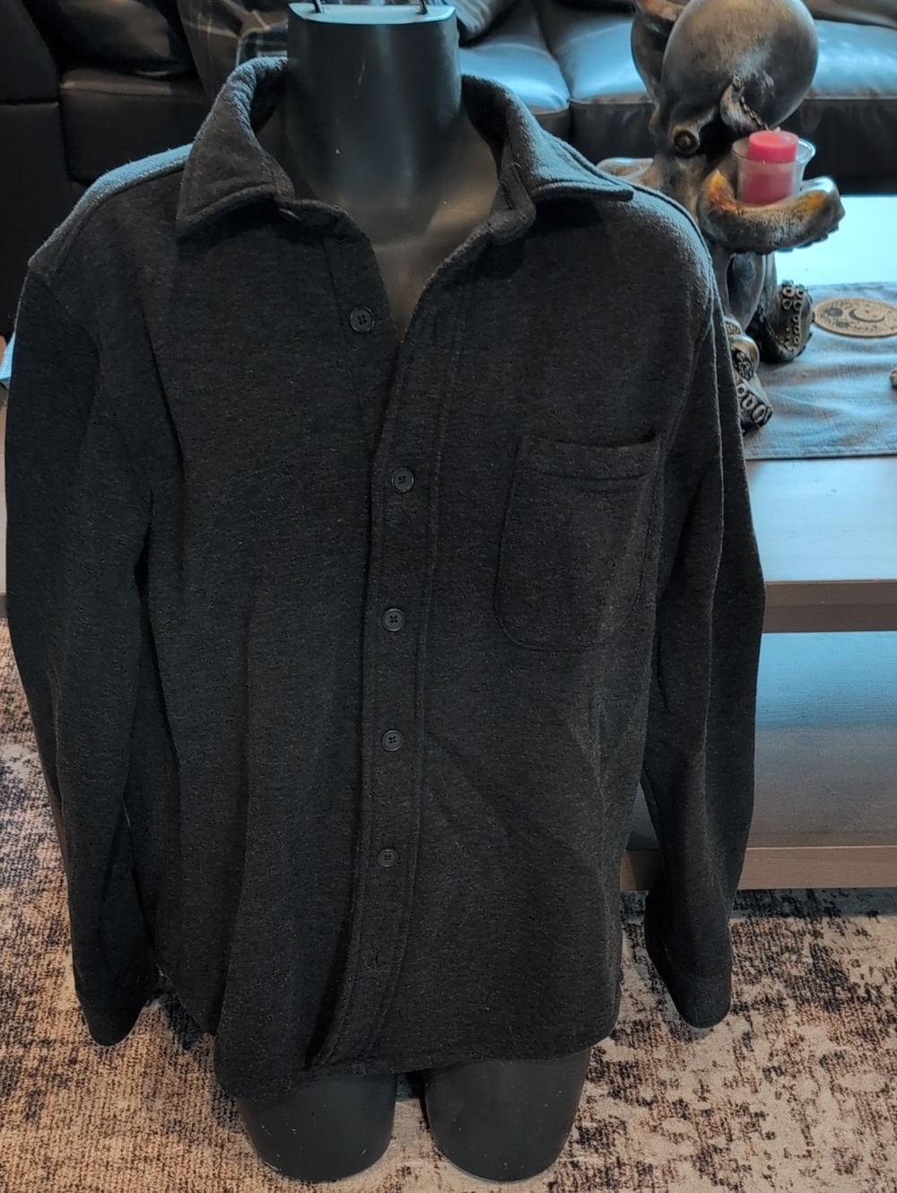 Kismet Black Lightweight Button-Up Shirt Jacket